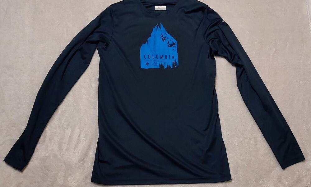 Columbia Boys Blue Logo Graphic Long Sleeve Tee Size XL 18/20
